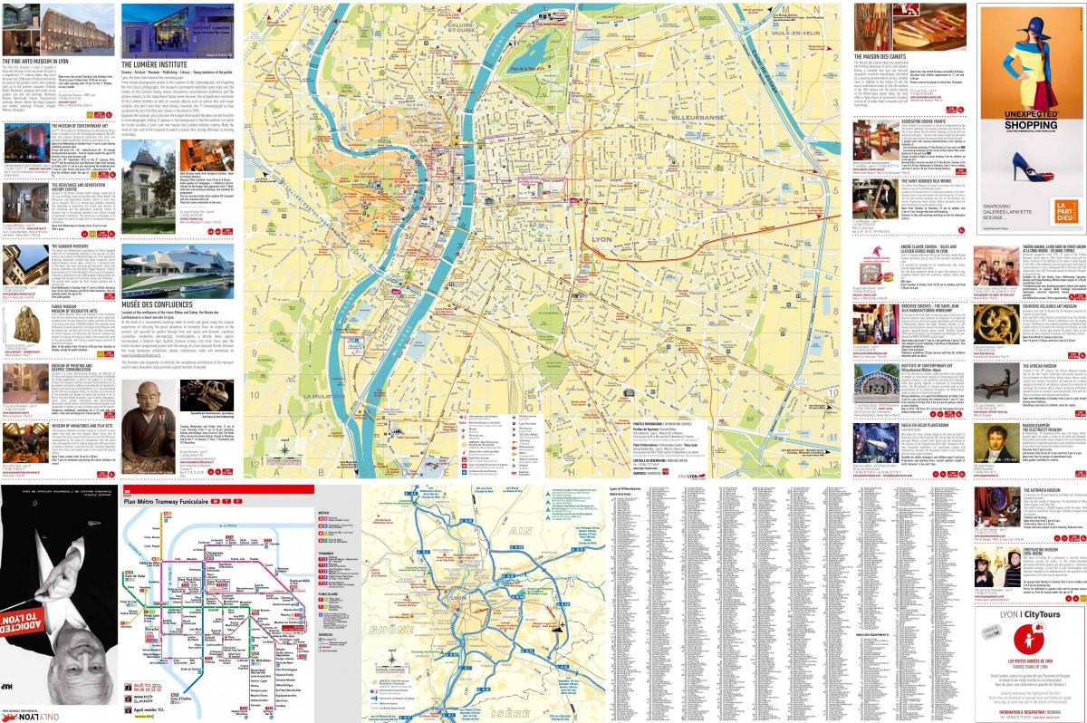 Lyon Francuska turistička karta