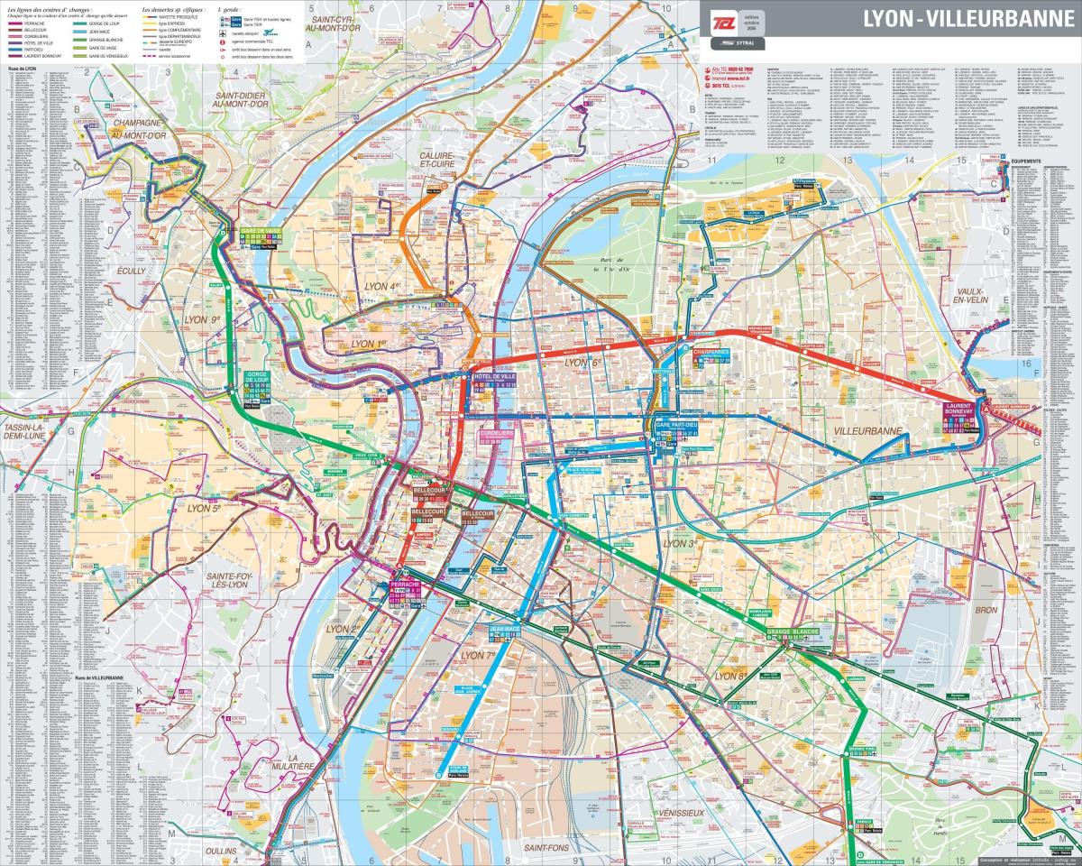 Lyon karta autobusnih linija