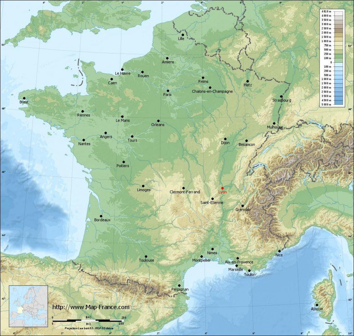 karta Lyon geografskih