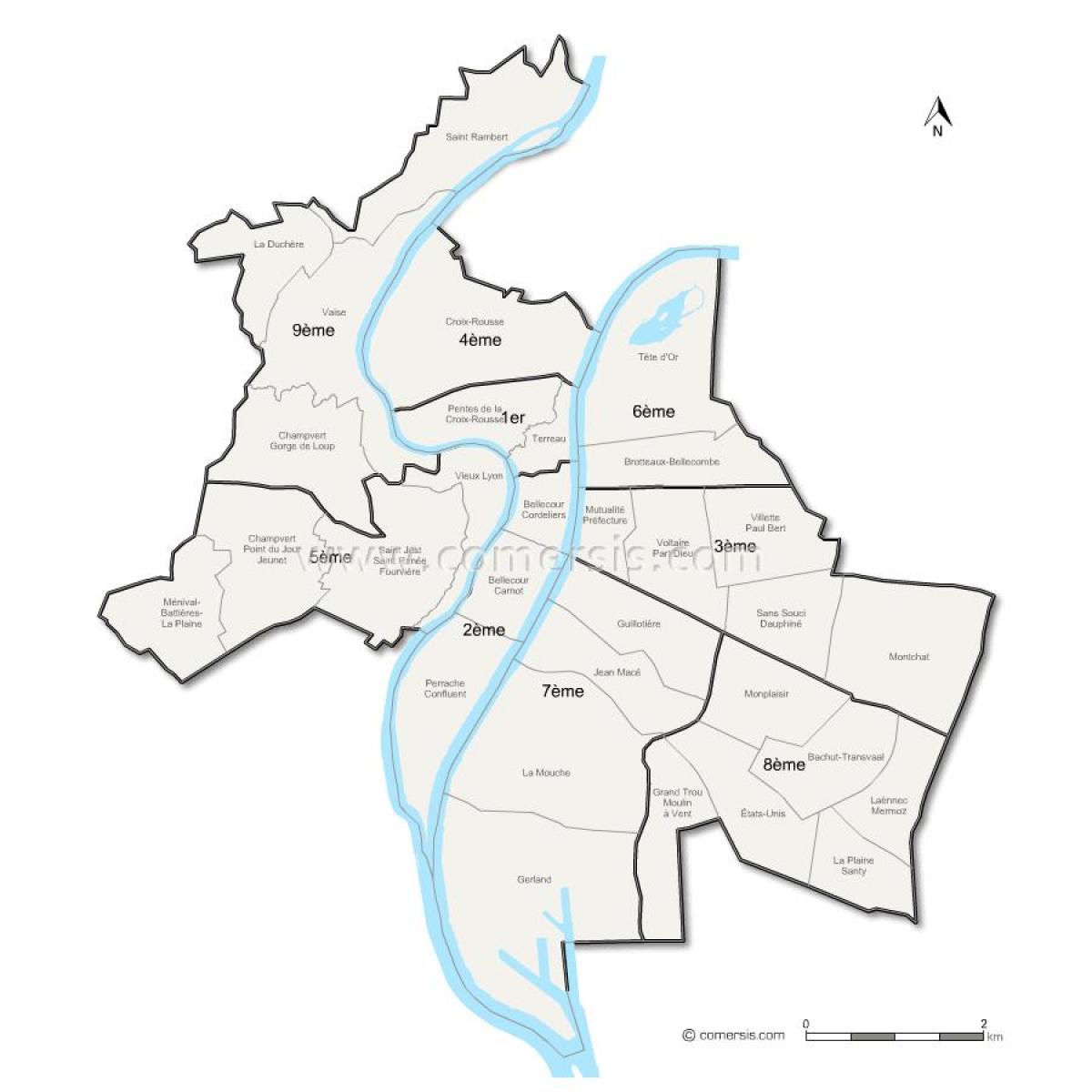karta Lyon županiji