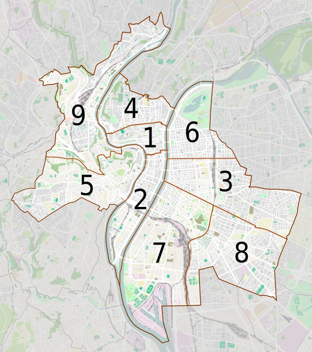 karta Lyon području