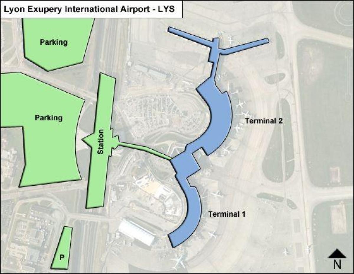 Karta Lyon terminala zračne luke