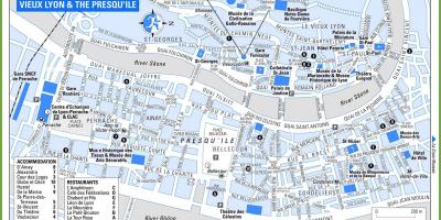 Karta starog grada Lyon, Francuska
