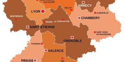 Lyon regija, Francuska na karti